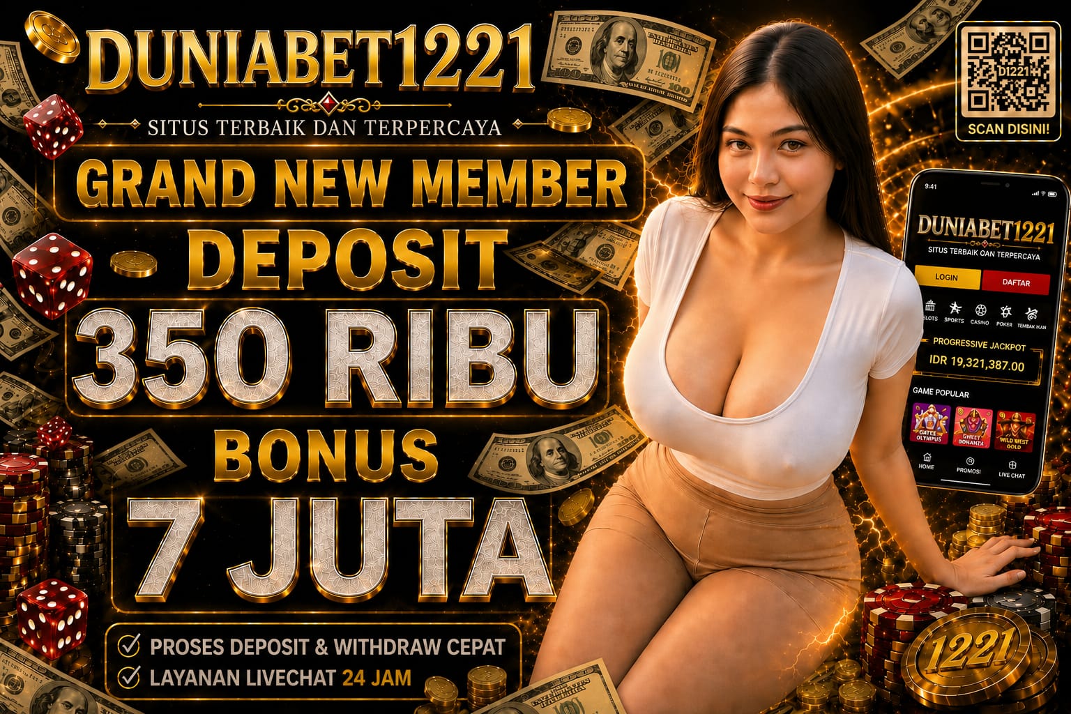 Duniabet1221: Link Agen Slot Gacor Resmi Terbaru Bonus New Member 100% promo