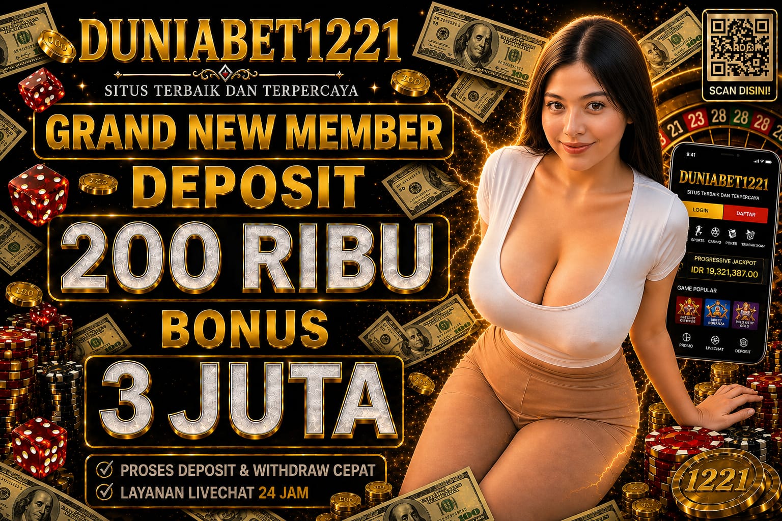 Duniabet1221: Link Agen Slot Gacor Resmi Terbaru Bonus New Member 100% promo
