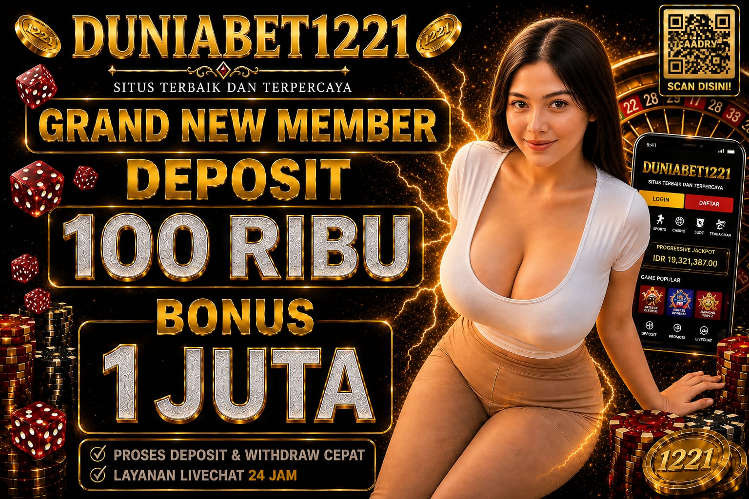 Duniabet1221: Link Agen Slot Gacor Resmi Terbaru Bonus New Member 100% promo